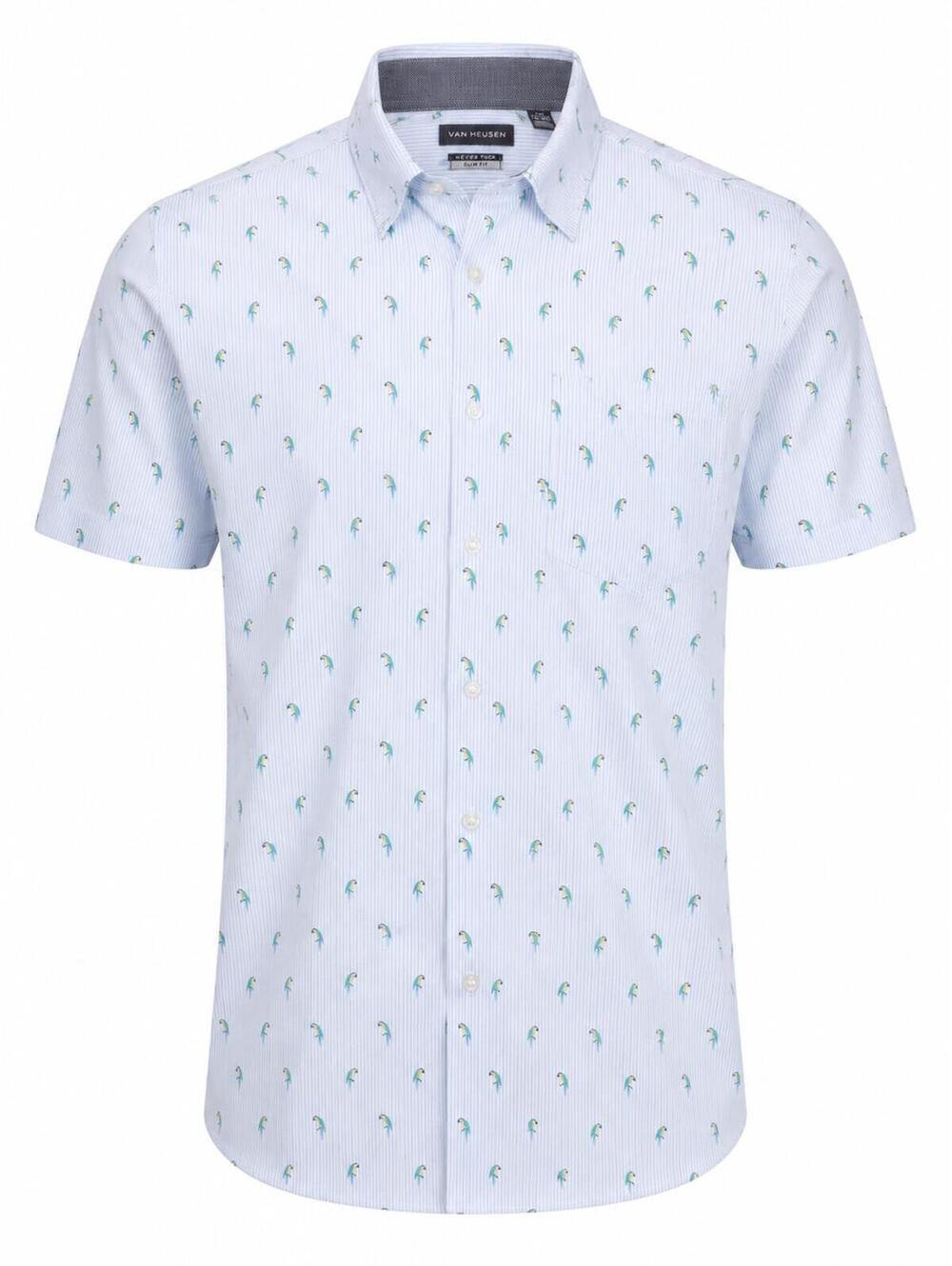 Van Heusen XXL Never Tuck Slim Fit Parrot Print Button Up Shirt